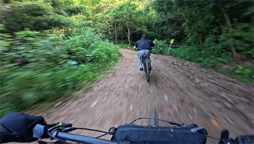 alt="POV mountain bike ride"
