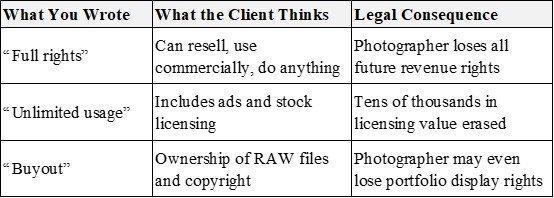 alt="Misunderstood photography license terms and their legal consequences"